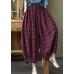 Casual Red elastic waist drawstring Cotton Pants Spring