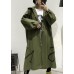 2019 army green coat plus size long fall coat hooded pockets zippered outwear