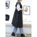 Luxury gray Coats Women plus size Coats sleeveless hooded zippered outwear