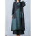 New plus size long coat fall jacket green patchwork double breast Coats Women