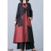 New orange red patchwork coat for woman oversize trench coat fall outwear double breast