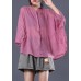 Classy linen Blouse Fashion Batwing Sleeve Comfortable Solid Color T-Shirt