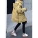 2019 plus size warm winter coat side open winter coats yellow hooded women parkas