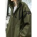 2019 army green coat plus size long fall coat hooded pockets zippered outwear