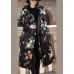Fashion Elegant Print Oriental Winter Long Puffer Jackets Duck Down Coat