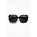 Danceteria Black Splice Square Angled Sunglasses
