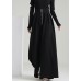 Plus Size Black Zip Up Pockets Cotton wide leg pants Spring