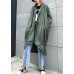 boutique gray green Coats Women oversize maxi coat Notched pockets asymmetric outwear