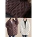 Coffee Stand Collar Button Loose Winter Puffers Long Down Jacket