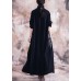 Elegant black print Coats plus size fall v neck patchwork coat