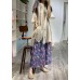 French nude stand collar linen clothes For Women low high design shirt Dress