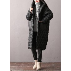 Warm Plus Size Winter Coats Black Hooded Zippered Parkas For Women